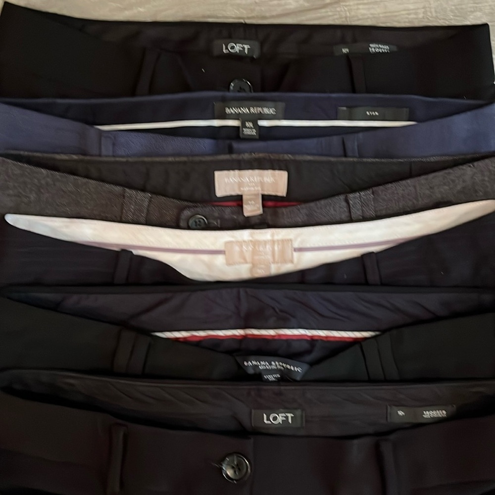 EUC 6 Pairs Women's Size 10 Tall / 10 Long Dress Pants Banana Republic / LOFT